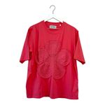 Free People NWT The Tales x  Pink Crochet Flower Graphic T Shirt Size M Photo 4