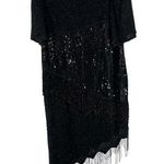 Scala  beaded fringe silk dress formal cocktail party mother of the bride 2x Plus Photo 0
