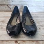 Antonio Melani - Women's Shiny Black Peep Toe Low Heel Size 10 M Photo 2