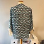 Peach Love California Multicolor Geometric Cape with Fringe Photo 2