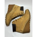 Timberland Women's Amston Wedge High Heel Wheat Suede Leather Boots SIZE 9 Photo 7