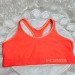 Under Armour Orange Compression Sports Bra Size Large Racerback Activewear Photo 2