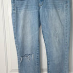 American Eagle EUC women’s light wash blue denim stretch skinny crop jeans 6 Photo 0