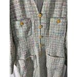 Jeannene Booher Multicolor Tweed Jacket Dress W/ Gold Buttons White Size 10 Photo 2