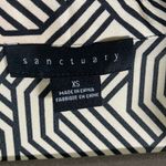 Sanctuary  Black White Geometric Button Down Blouse XS Long Sleeve Work Shirt Top Photo 3