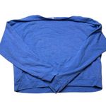 DC Comics VTG Superman Logo Long Sleeve Women’s Large Cropped Top Blue Photo 3