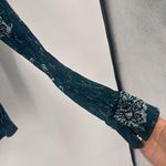 Vintage Y2K INC International Concepts Women's Lace Button Front Blouse Medium Blue Photo 9