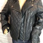 Aeropostale Black Faux Leather Quilted Moto Jacket Juniors XL Photo 4