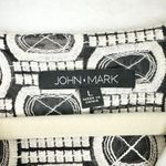 John Mark  Embroidered Blouse Top Womens Large V-Neck 3/4 Sleeve Boho Black White Photo 5