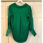 ZARA  green satin NWT button up blouse xs Photo 8