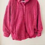 Forever 21 Button Up Sherpa Sweater/Jacket Maroon Sz Small Photo 2