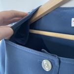 Talbots Vintage blue silk midi dress button down square neckline pockets size 12 Photo 4