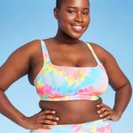 Xhilaration  TIE-DYE RIBBED SQUARE-NECK BIKINI TOP Photo 1