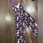 Reiss  floral red blue jumpsuit luxury designer fall boho classic designer formal Photo 7