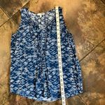Sonoma Women’s Small Aztec Blue White Sleeveless V-neck Top Photo 4