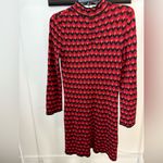 ZARA  Red and Black Chevron Long Sleeve Dress Photo 3