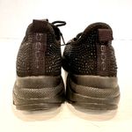 Bebe Leyla Lace-Up Rhinestone Sneakers Women's 8.5 Black Textile Upper NWOT Photo 6