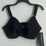 MiracleSuit Underwire Plunge Bra Top in Black, NWT, Size 38 DDD Photo 4