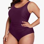 One Piece Daci Women Plus Size Swimsuit Backless Tummy Control Ruched Bathing Suit Photo 3