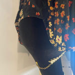 Patrons of Peace Floral Black Blouse with Multicolor Accents Photo 3