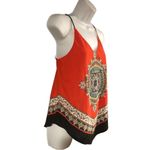 AB Studio orange medallion handkerchief style boho top size S Photo 3