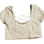Aerie women's T-shirt Shirt cropped ribbed strappy back medium Bralette EUC Photo 0