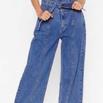 Nasty Gal Tie Waist Cropped Wide Leg Jeans Photo 2