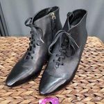 Salvatore Ferragamo Antila Ankle Boots Women's 7 Black Leather Lace Up Booties Photo 0