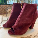 Cape Robbin  Peep Toe Bootie Red Fur Photo 0