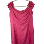 Abercrombie & Fitch Hot Pink Linen Blend Wide Strap Mini Dress Preppy Womens Lrg Photo 0