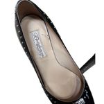 Brighton Young Black Patent Leather 3" Heels Sz 7.5 Silver Studs Etched Detail Photo 1