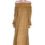 Universal Threads Universal Thread Brown Gold Bohemian Peasant Cottage Maxi Dress Photo 6