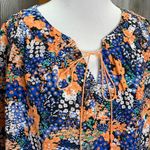 Takara  Floral Peasant Tie Tassel Blouse Small Photo 1