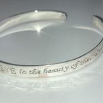 925 LA Sterling Silver Inspirational Motivational Quote Cuff Wrap Bracelet Photo 2