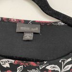 J Jill Black Floral Long Sleeve Mini Dress Womens XS Shift Stretch Casual Fall Photo 3