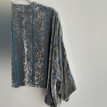 ZARA  Collection Velvet Floral Cardigan, Green/Blue, Size Medium Photo 13