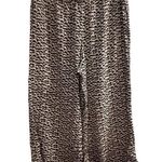 H&M Women's Cropped Wide-Leg Trousers Brown Geometric Size L Casual Photo 0