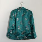 Double Fortune Reversible Satin Jacquard Asian Kimono Jacket Blue Size L Photo 2