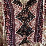 Frye and Co sz L Womens 100%Rayon Long Sleeve Patchwork Floral Dress Boho Hippie Size L Photo 5