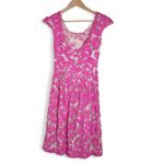 Anthropologie Yoana Baraschi Jardim Dress Pink Floral Lace Party Cocktail Size 6 Photo 2