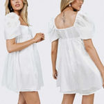 Princess Polly Alaya Shimmery White Mini Dress Sz 6 NWT Photo 1