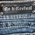 Rock Revival Morgan Capri Cropped Jeans Fleur De Lis Pocket Photo 9