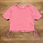 ZARA  ribbed open slit cropped top Photo 3