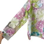 Vintage Keneth Too Sheer Floral Zippered Jacket Size Petite Large Pink Photo 5