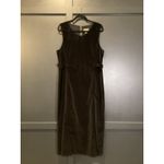 Eddie Bauer vintage Velvet feel cotton Sleeveless Black shift midi Dress 14 Photo 1