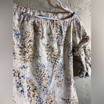 CeCe Cream Ruffled 3/4 Sleeve Blouse eyelet lined colorful floral summer casual Photo 5