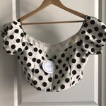 Cropped off Shoulder Polka Dots Top Size M Photo 0