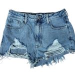 PacSun High Rise Festival Denim Jean Shorts with Distressing Size 26 Photo 0