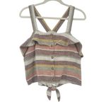 Madewell Texture & Thread Summer Boho Beach Striped Ruffled Tank Top Size M Photo 2
