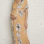 Rachel Pally  Crinkle Rae Maxi Dress Caftan Floral Yellow Medium Maternity Photo 0